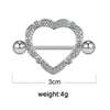 Hip-Hop Roman Style British Style Heart Shape Stainless Steel Alloy Epoxy Plating Inlay Rhinestones Zircon White Gold Plated Nipple Ring