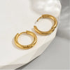 1 Pair Hip-hop Round Stainless Steel Hoop Earrings