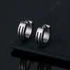 Hip-Hop Round Titanium Steel Earrings 1 Piece