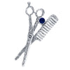 Hip-Hop Scissors Alloy Plating Rhinestones Men'S Collar Pin