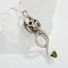 Hip Hop Silver 925 Sterling Silver Inlaid Natural Diopside Cartoon Character Pendant Necklace