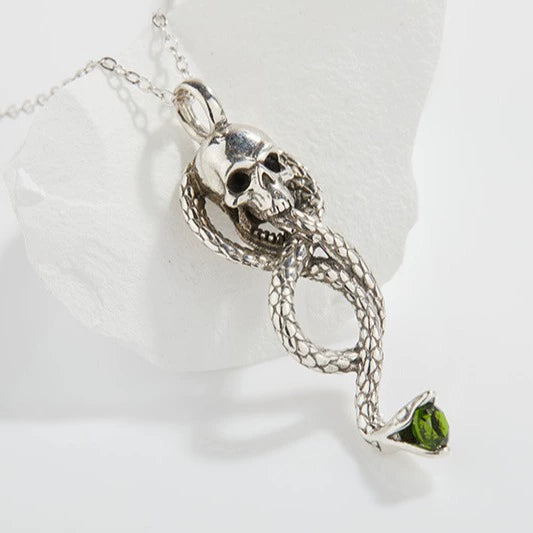 Hip Hop Silver 925 Sterling Silver Inlaid Natural Diopside Cartoon Character Pendant Necklace
