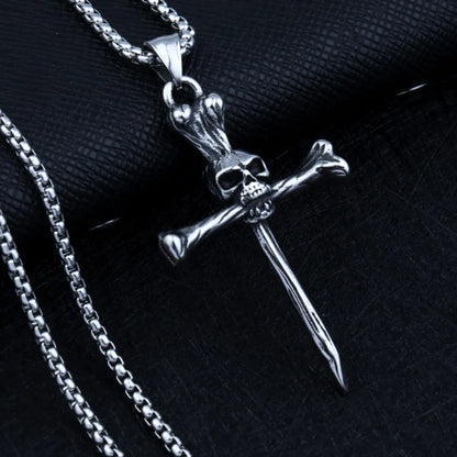 Hip-Hop Simple Style Animal Anchor Skull Alloy Titanium Steel Plating Unisex Pendant Necklace