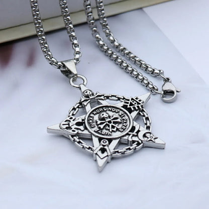 Hip-Hop Simple Style Animal Anchor Skull Alloy Titanium Steel Plating Unisex Pendant Necklace