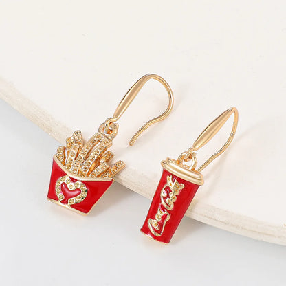 Hip-Hop Simple Style Cartoon Arylic Alloy Plating 14k Gold Plated Women'S Drop Earrings