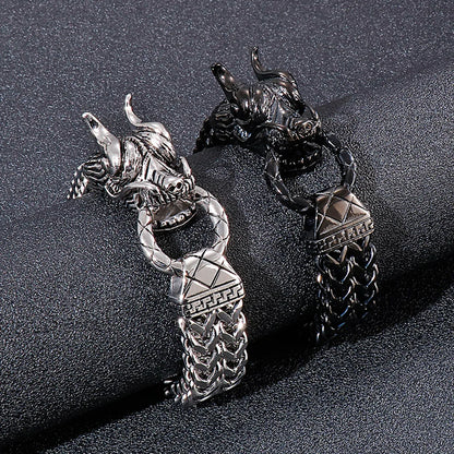 Hip-hop Simple Style Classic Style Dragon Titanium Steel Plating 18k Gold Plated Men's Bracelets