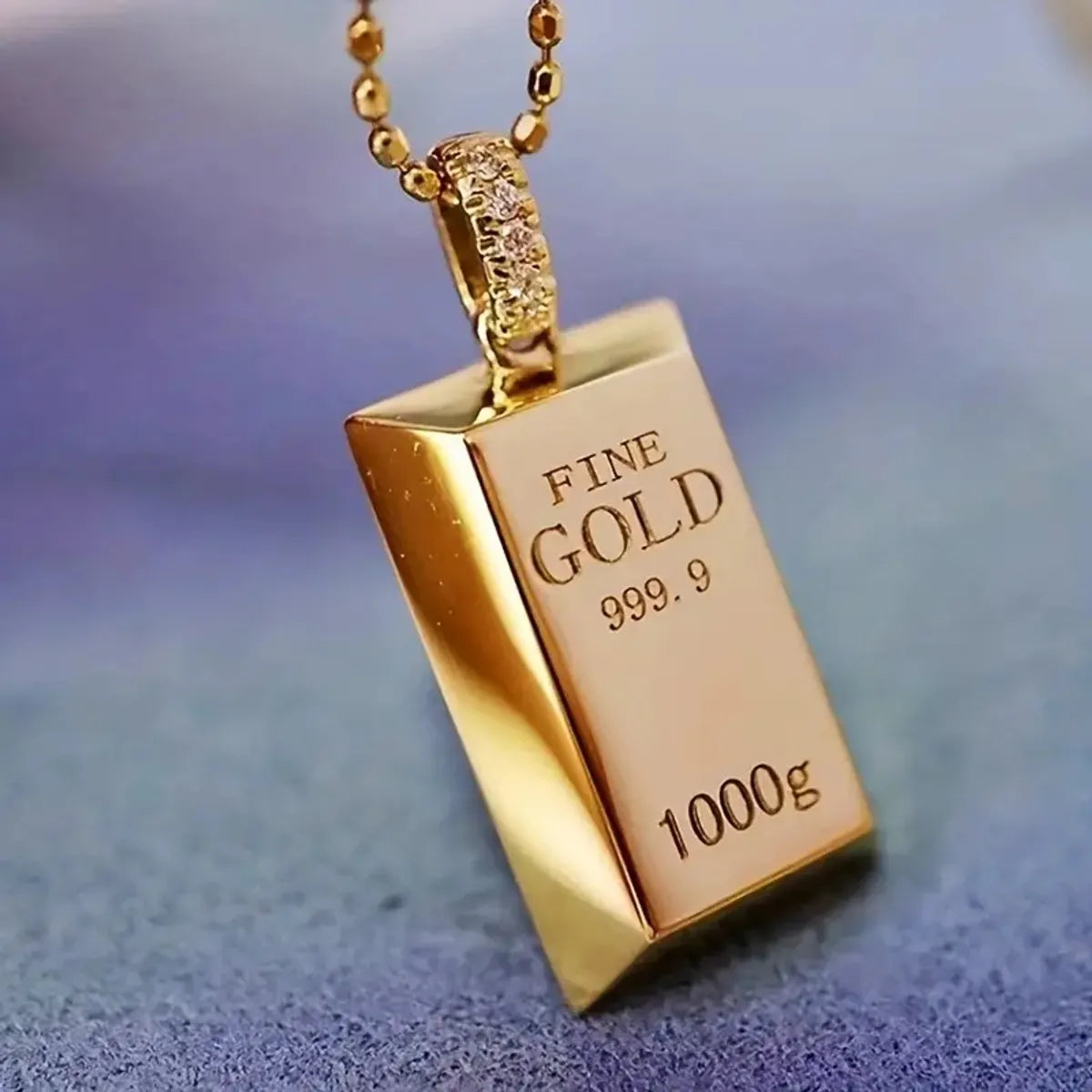 Hip-Hop Simple Style Classic Style Letter Alloy Plating Artificial Rhinestones 18K Gold Plated Men'S Pendant Necklace