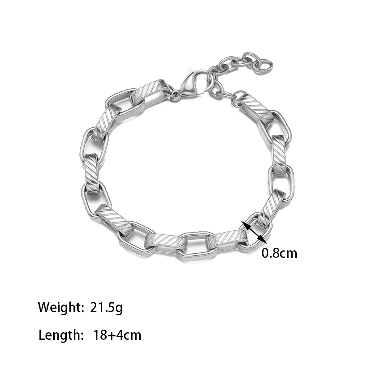 Hip-hop Simple Style Commute Solid Color Titanium Steel Polishing Plating 18k Gold Plated Bracelets