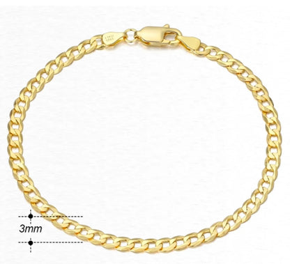 Hip-hop Simple Style Cool Style Solid Color Sterling Silver Plating Chain White Gold Plated Bracelets