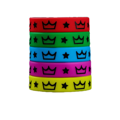 Hip-Hop Simple Style Crown Silica Gel Wholesale Wristband