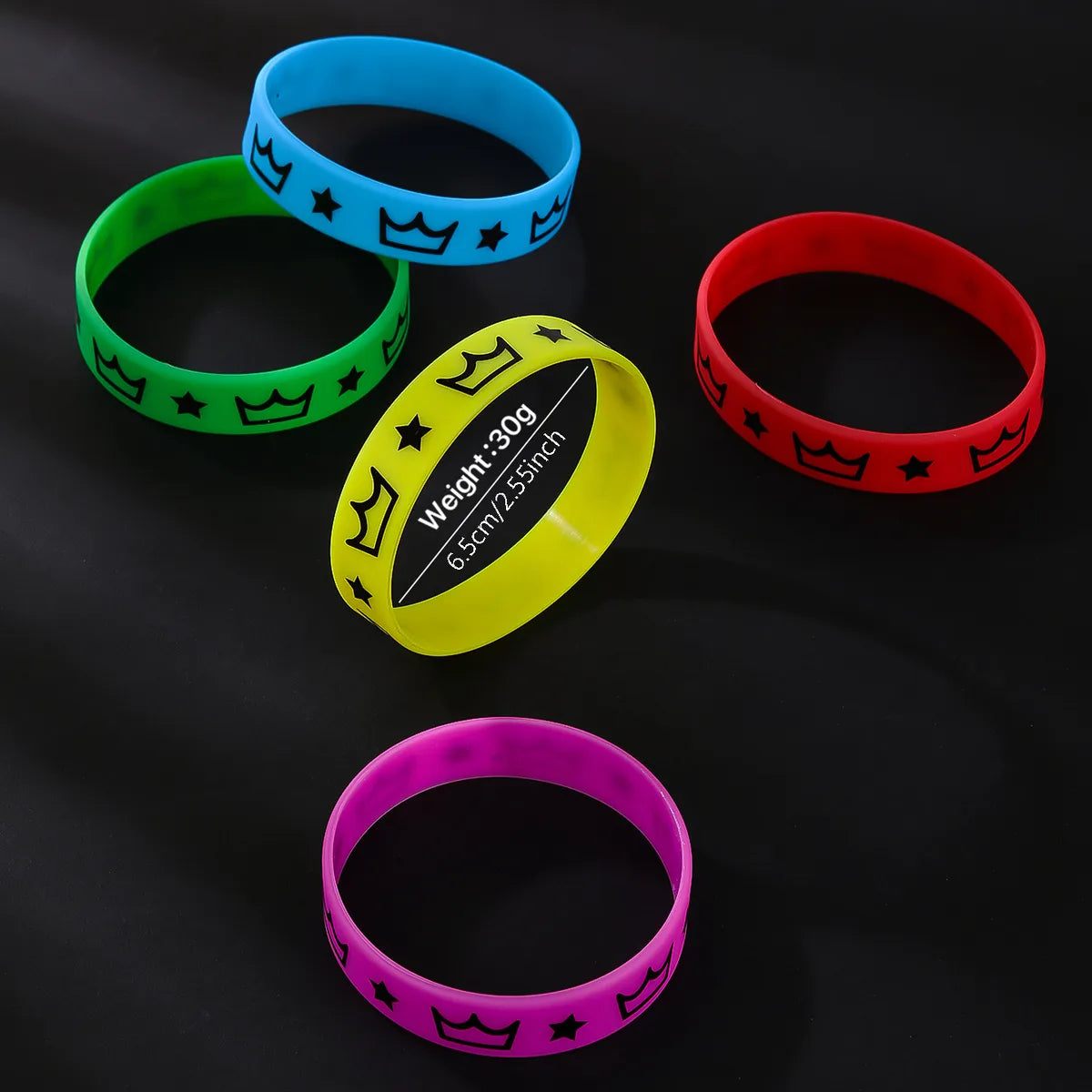 Hip-Hop Simple Style Crown Silica Gel Wholesale Wristband