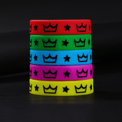 Hip-Hop Simple Style Crown Silica Gel Wholesale Wristband