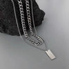 Hip-Hop Simple Style Geometric Alloy Titanium Steel Plating Men'S Double Layer Necklaces Men Pendant Necklaces