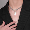 Hip-Hop Simple Style Geometric Alloy Titanium Steel Plating Men'S Double Layer Necklaces Men Pendant Necklaces