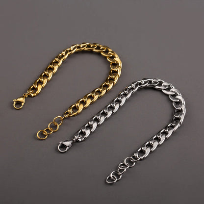 304 Stainless Steel 18K Gold Plated Hip-Hop Simple Style Plating Geometric Bracelets