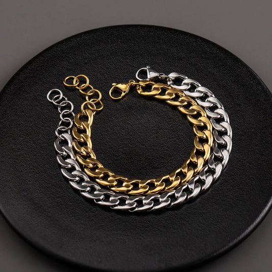 304 Stainless Steel 18K Gold Plated Hip-Hop Simple Style Plating Geometric Bracelets