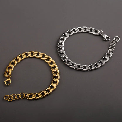 304 Stainless Steel 18K Gold Plated Hip-Hop Simple Style Plating Geometric Bracelets