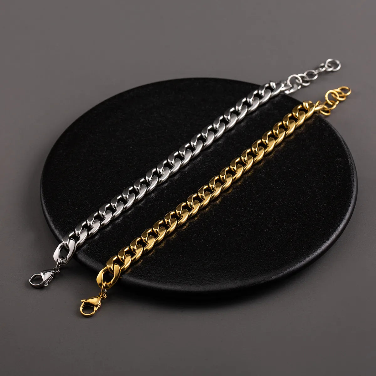 304 Stainless Steel 18K Gold Plated Hip-Hop Simple Style Plating Geometric Bracelets