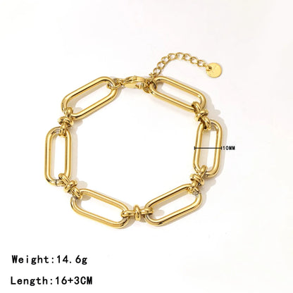 Hip-hop Simple Style Geometric Stainless Steel Plating White Gold Plated Gold Plated Bracelets