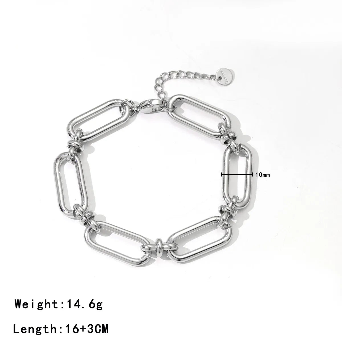 Hip-hop Simple Style Geometric Stainless Steel Plating White Gold Plated Gold Plated Bracelets