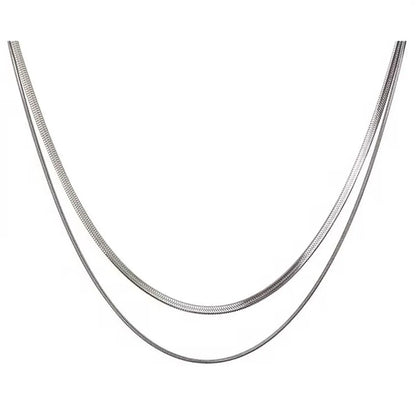 Hip-Hop Simple Style Geometric Titanium Steel Polishing Chain Necklace