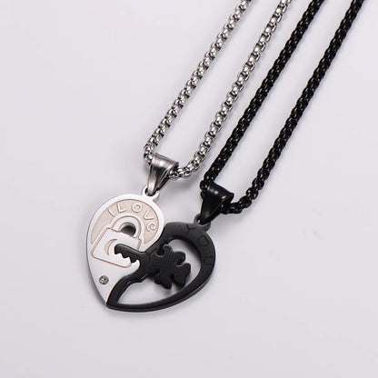 Hip-hop Simple Style Heart Shape Stainless Steel 18k Gold Plated Pendant Necklace