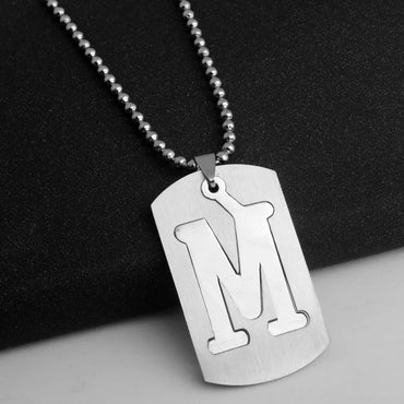 Hip-Hop Simple Style Letter 304 Stainless Steel Hollow Out Men'S Pendant Necklace