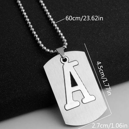 Hip-Hop Simple Style Letter 304 Stainless Steel Hollow Out Men'S Pendant Necklace