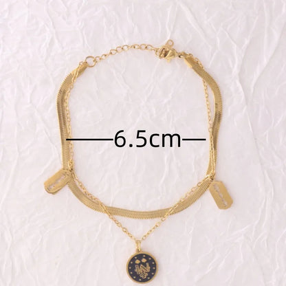 Hip-Hop Simple Style Moon Water Droplets Heart Shape 316 Stainless Steel  18K Gold Plated Bracelets In Bulk