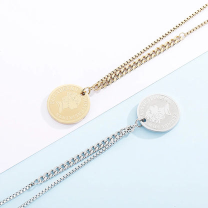 Hip-hop Simple Style Round Stainless Steel Plating 18k Gold Plated Layered Necklaces