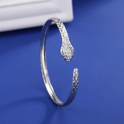 Hip-Hop Simple Style Snake Stainless Steel Plating Bangle 1 Piece