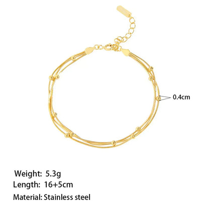 Hip-Hop Simple Style Solid Color 304 Stainless Steel 18K Gold Plated Bracelets In Bulk