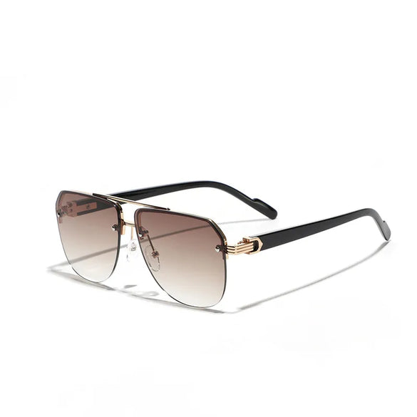 Hip-Hop Simple Style Solid Color Ac Toad Glasses Half Frame Women'S Sunglasses