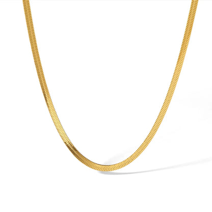 Hip-hop Simple Style Solid Color Stainless Steel 18k Gold Plated Necklace In Bulk