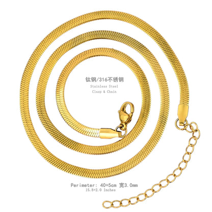 Stainless Steel Gold Plated Hip-Hop Simple Style Plating Solid Color Necklace