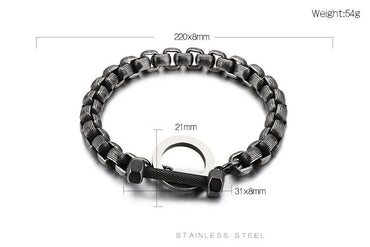 Hip-Hop Simple Style Solid Color Titanium Steel Men'S Bracelets