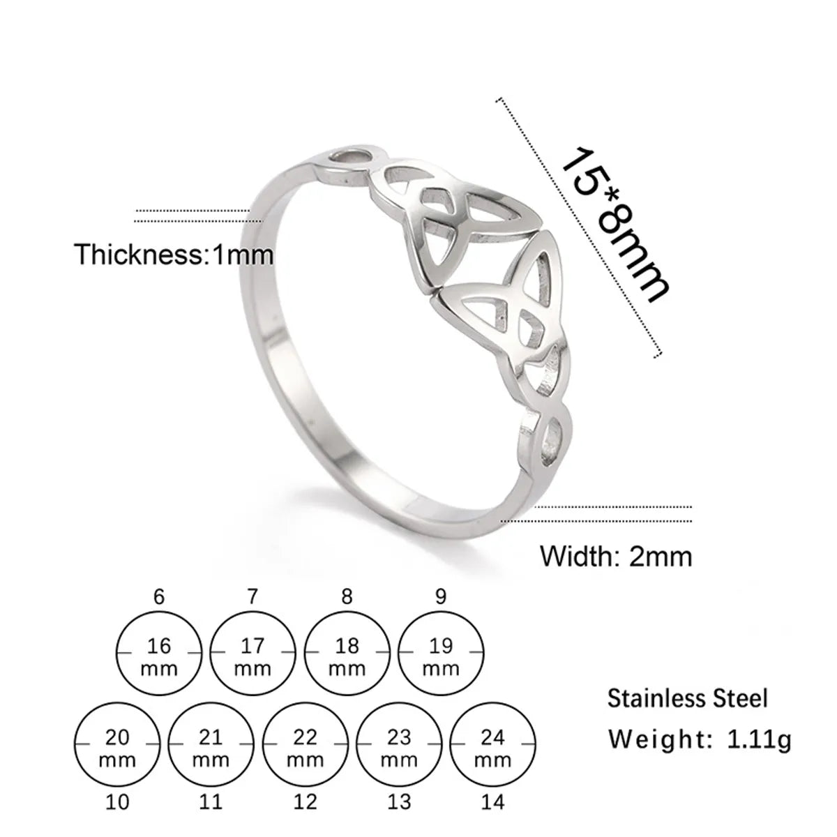 Hip-Hop Simple Style Solid Color Titanium Steel Rings In Bulk