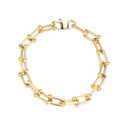 Wholesale Hip-hop Simple Style U Shape Titanium Steel Plating Gold Plated Bracelets