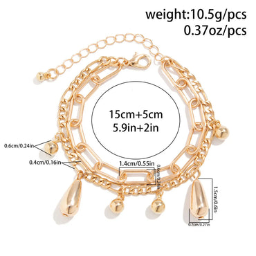 Hip-Hop Simple Style Water Droplets Solid Color CCB Iron Plating Chain Women'S Bracelets Necklace