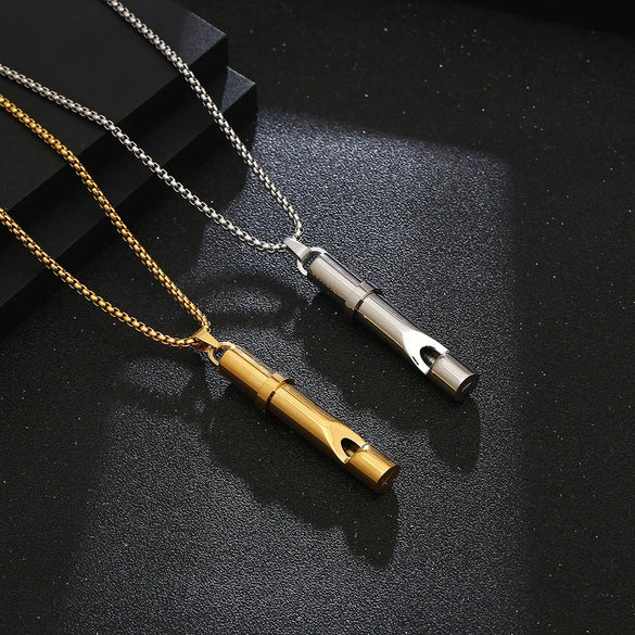 Hip-Hop Simple Style Whistle 304 Stainless Steel Plating 18K Gold Plated Unisex Pendant Necklace