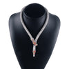 Hip-Hop Snake Alloy Inlay Rhinestones Women'S Necklace