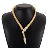 Hip-Hop Snake Alloy Inlay Rhinestones Women'S Necklace