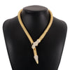 Hip-Hop Snake Alloy Inlay Rhinestones Women'S Necklace