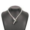 Hip-Hop Snake Alloy Inlay Rhinestones Women'S Necklace