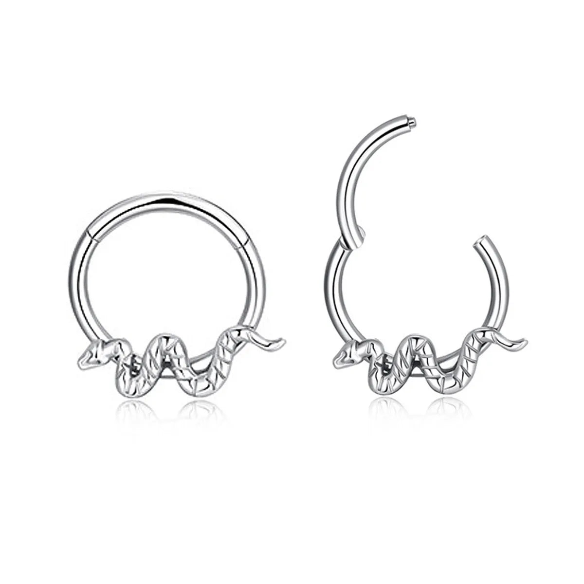 Hip-Hop Snake Stainless Steel Nose Ring In Bulk