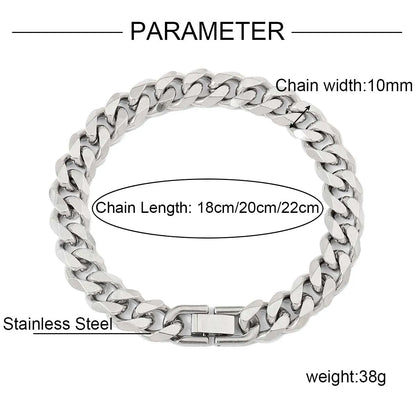 Hip-Hop Solid Color 201 Stainless Steel Men'S Bracelets