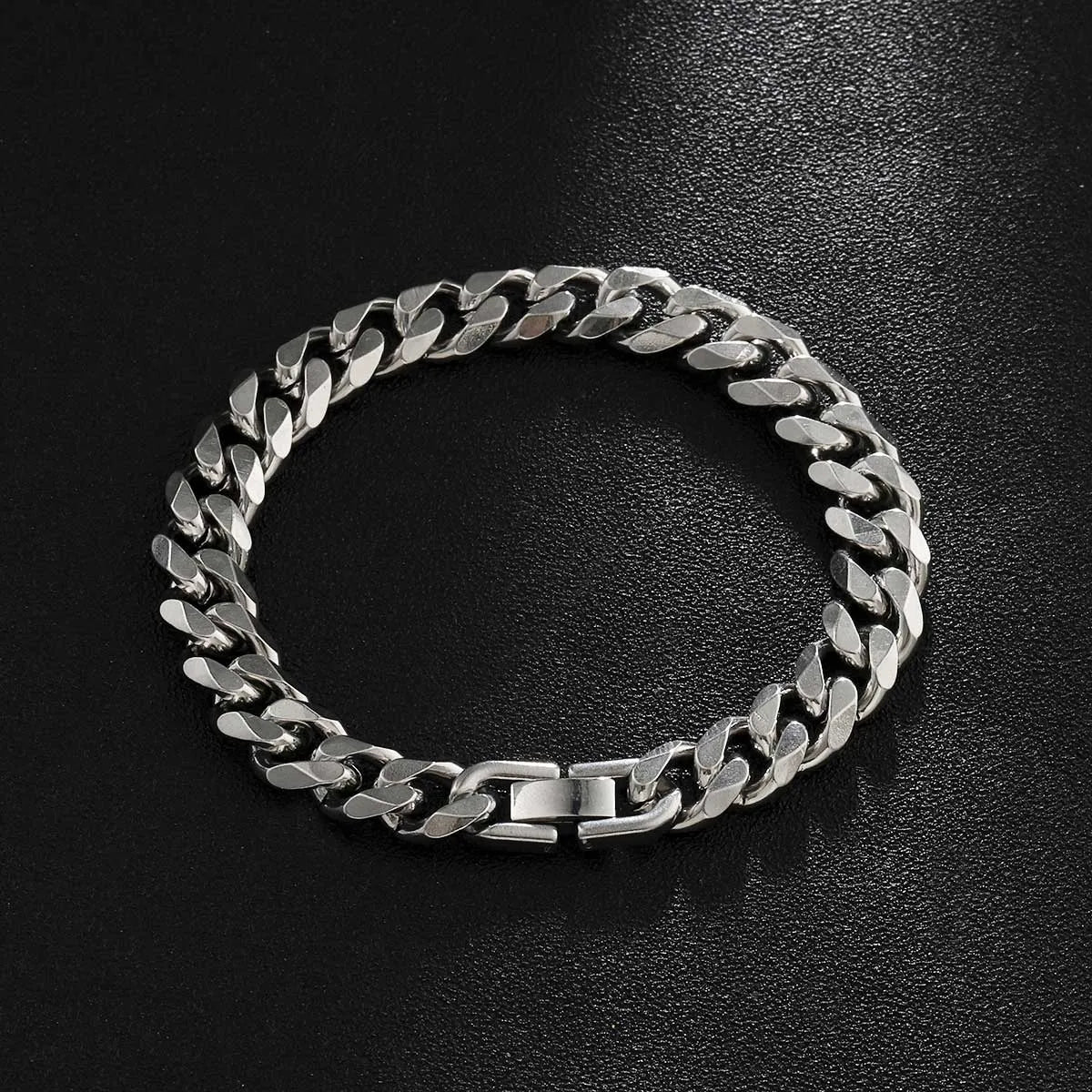 Hip-Hop Solid Color 201 Stainless Steel Men'S Bracelets