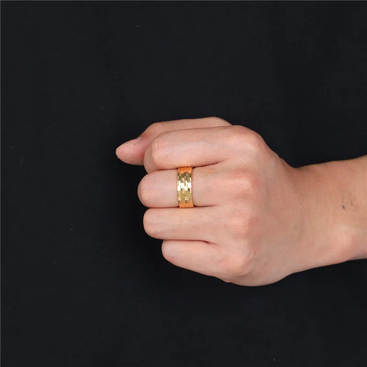 Hip-Hop Solid Color 304 Stainless Steel 18K Gold Plated Men'S Rings