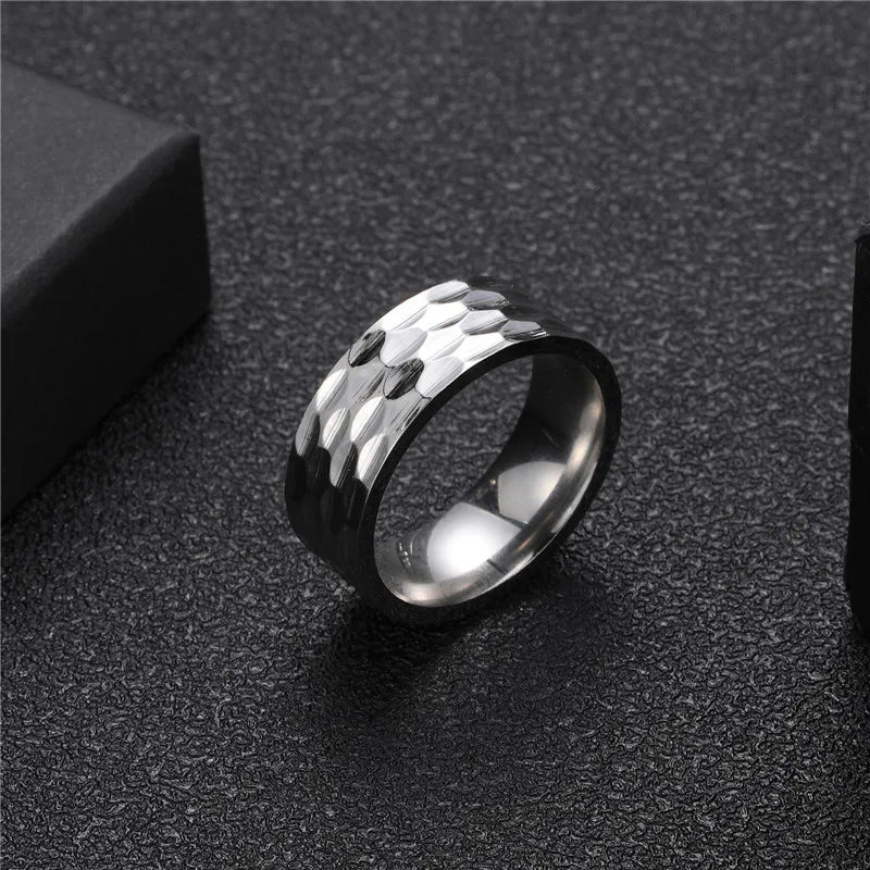 Hip-Hop Solid Color 304 Stainless Steel 18K Gold Plated Men'S Rings