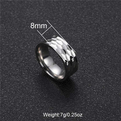 Hip-Hop Solid Color 304 Stainless Steel 18K Gold Plated Men'S Rings